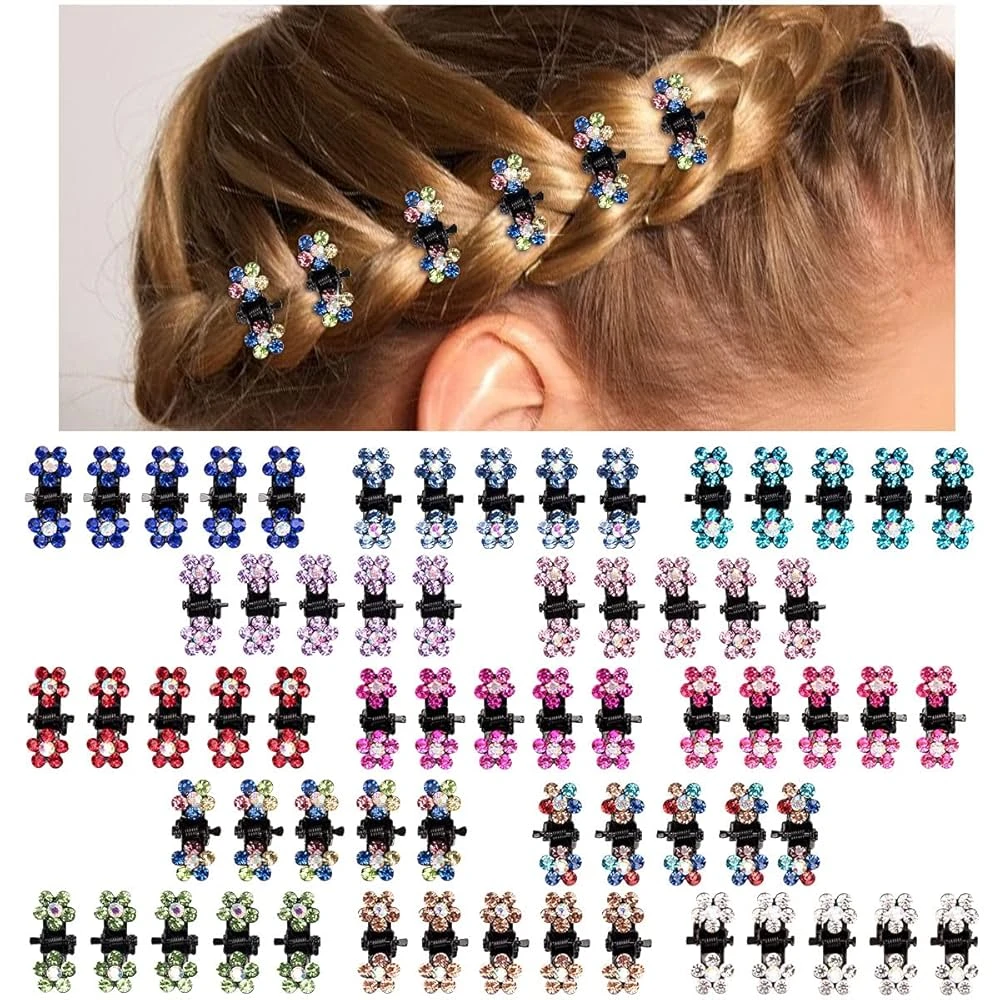 Baby Girls Hair Claw Clips Crystal 12 Pcs