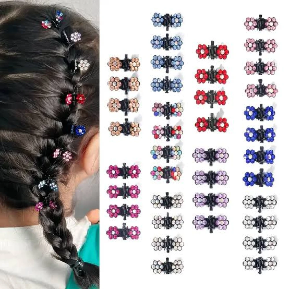 Baby Girls Hair Claw Clips Crystal 12 Pcs