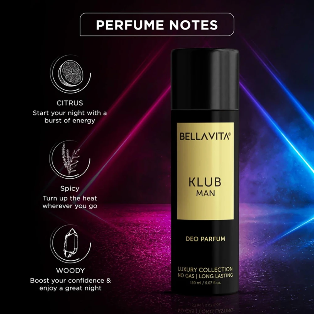 Bellavita KLUB Man Fine Fragrance Luxury Body Spray 150ml