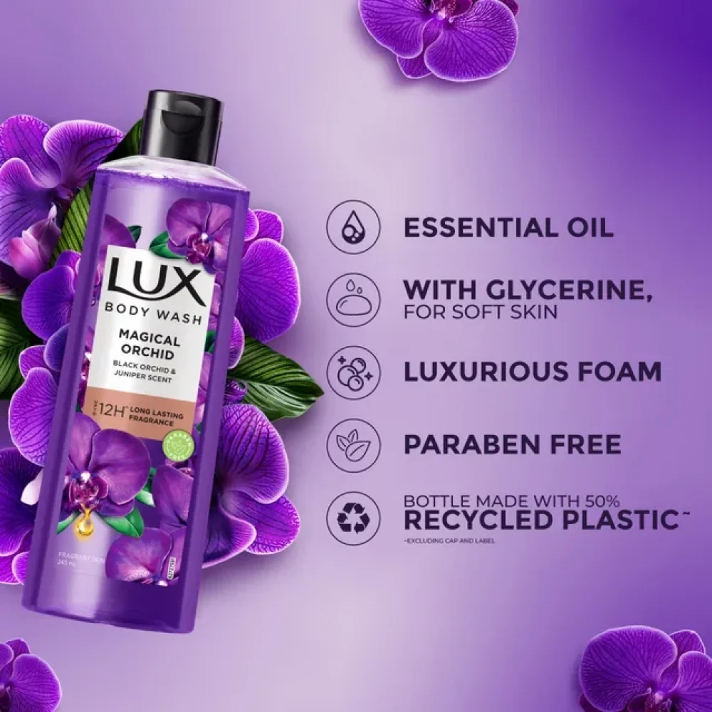 Buy Lux Black Orchid Scent & Juniper Oil Body Wash 245 ml