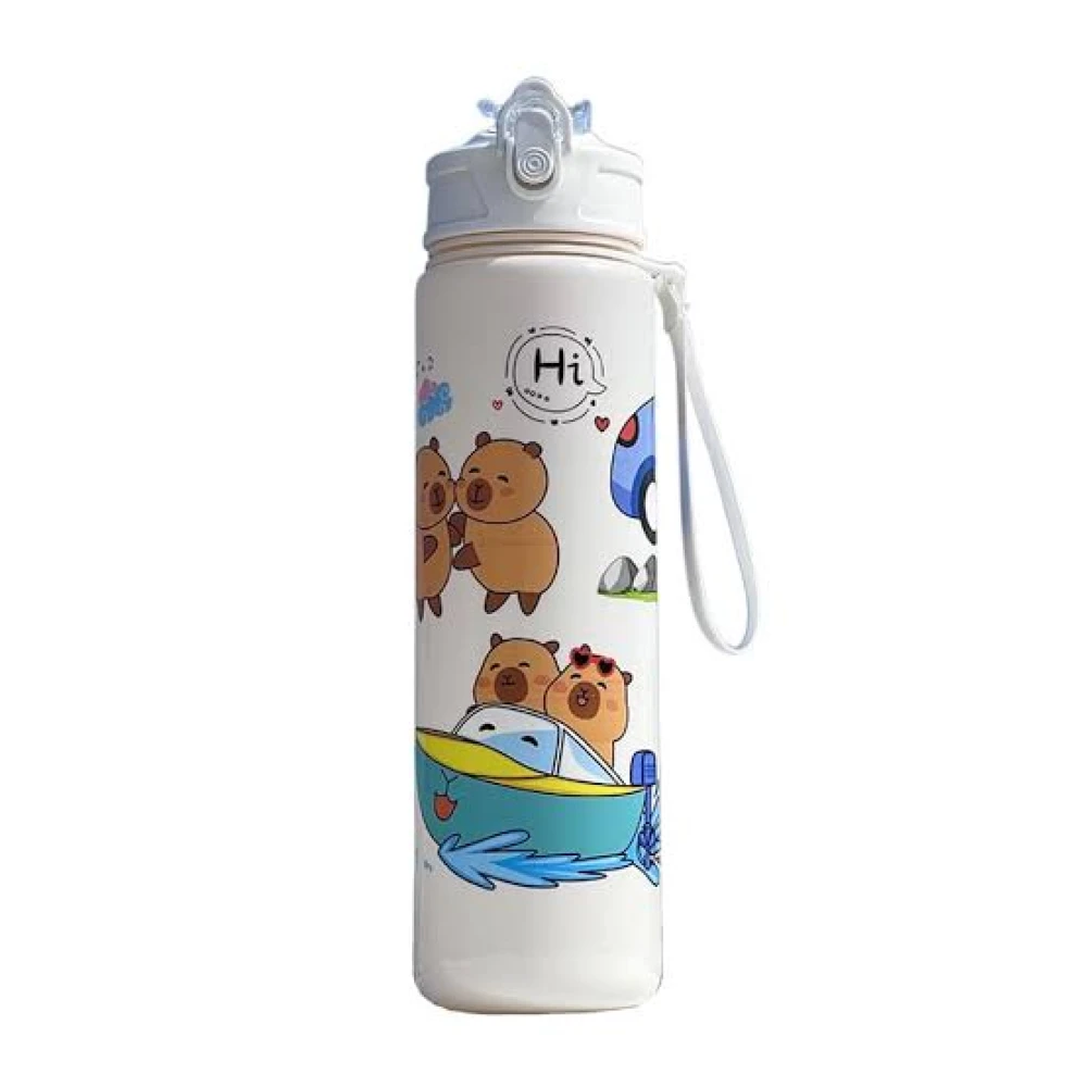 Capybara Cute Water Bottle with Straw 800ml
