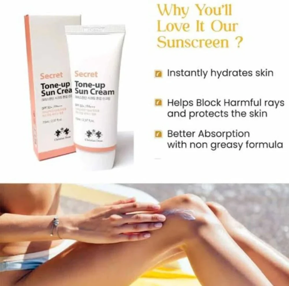 Christian Dean Secret Tone-Up Sun Cream with SPF50+ 70ml