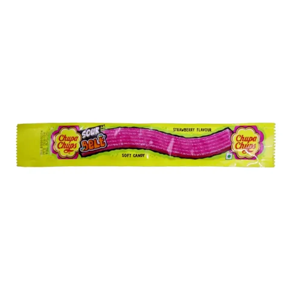 Chupa Chups Sour Belt Strawberry Flavour Soft Candy 10g