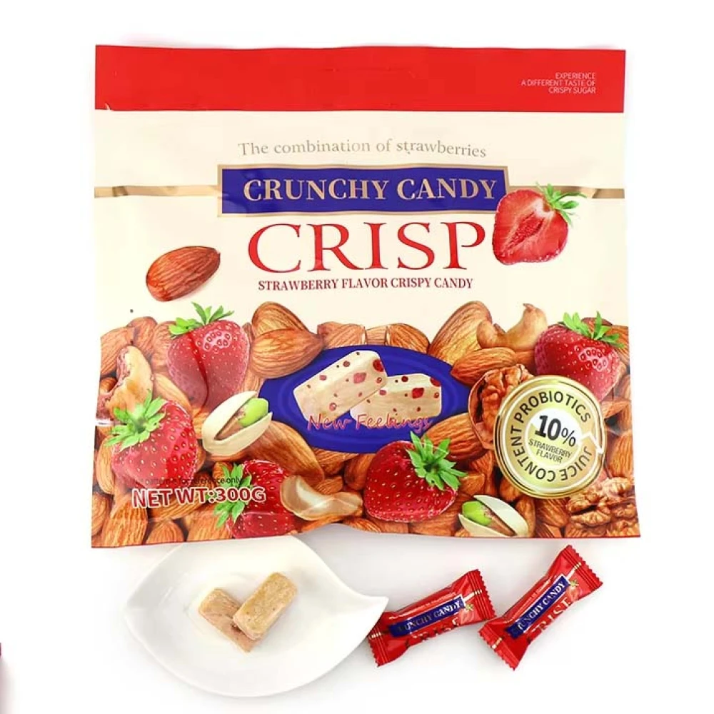 Crunchy Strawberry Flavour Crispy Candy 300g