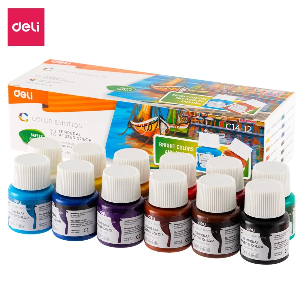 Deli Color Emotion Tempera/Poster Color 12pcs C14-12