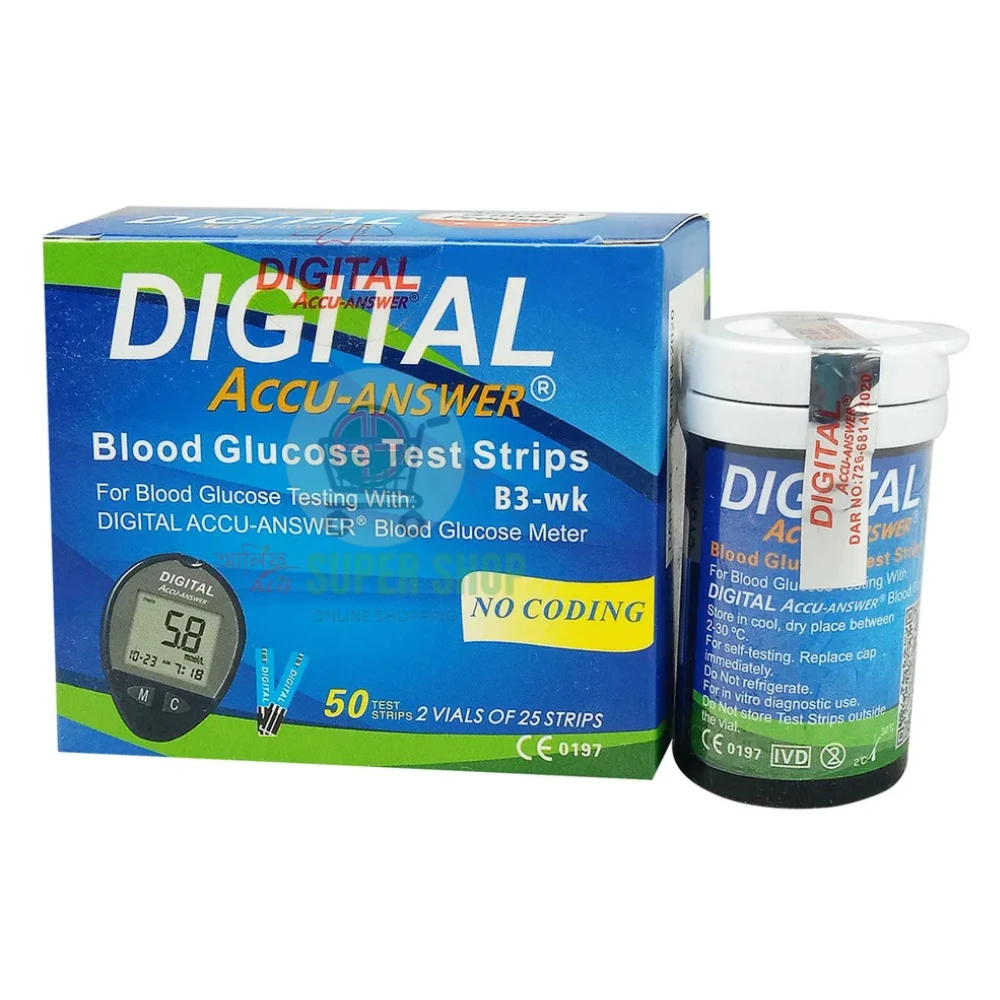 DIGITAL ACCU-ANSWER 25 Strips Blood Glucose Test