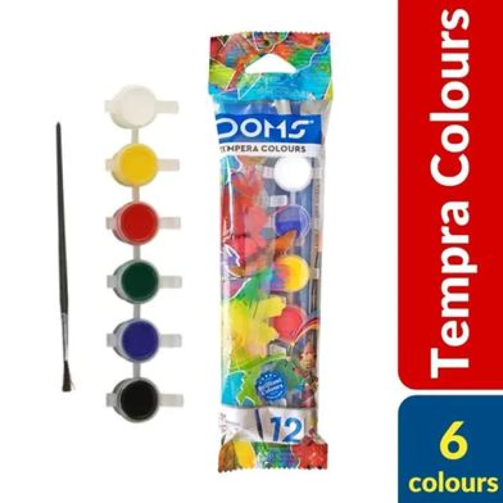 DOMS Tempera Colours 6 Shades with Free Brush
