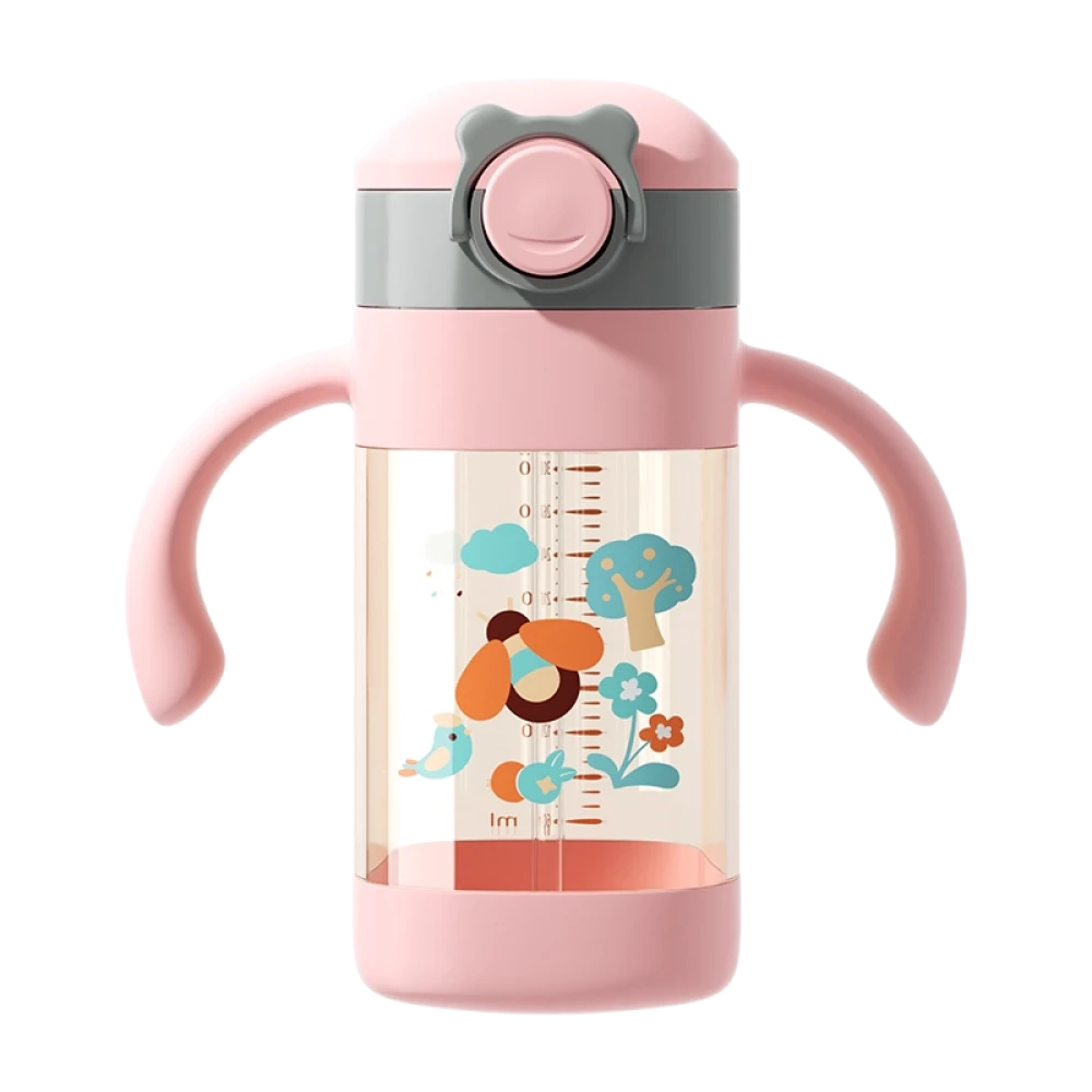 Drinking Water Straw Handle Bottle