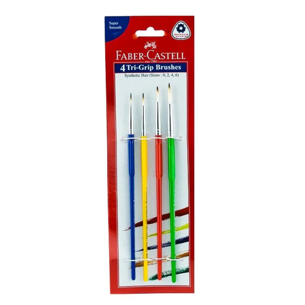 Faber-Castell 4 Round Tri-Grip Brushes