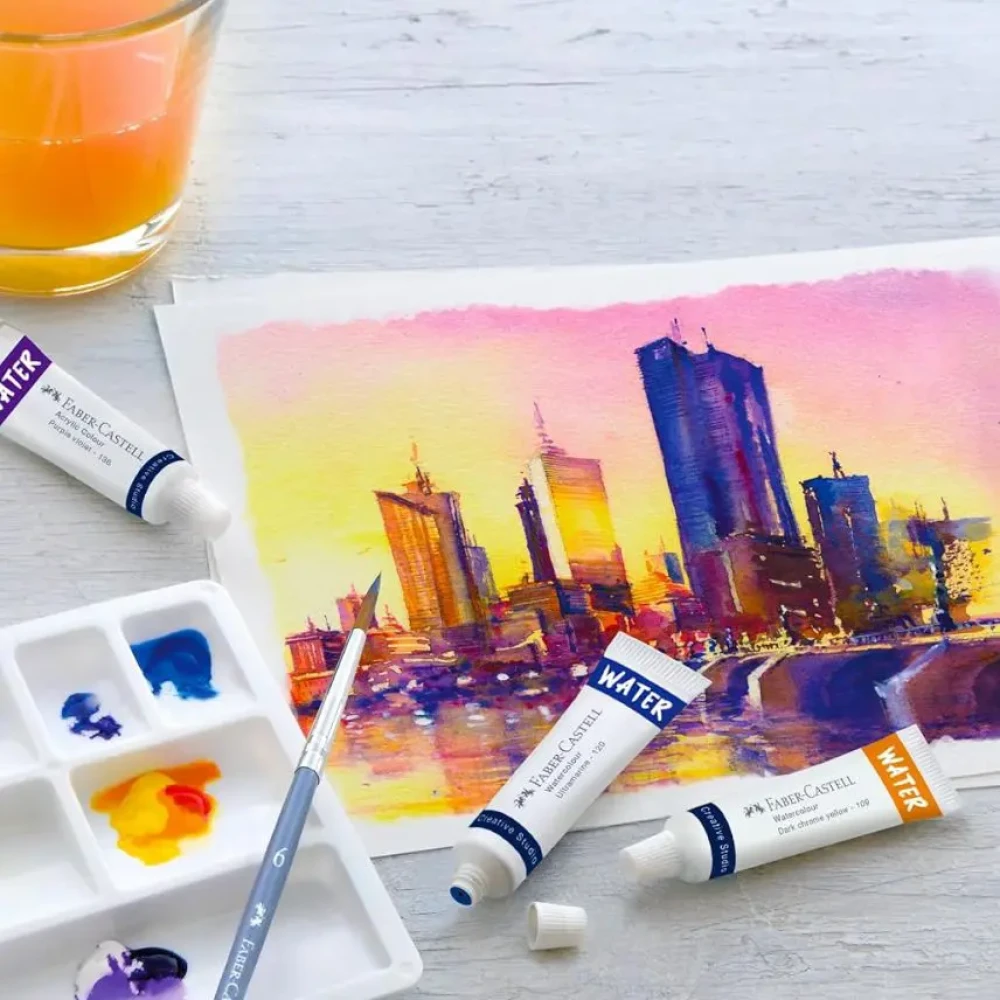 Faber‑Castell Creative Studio Water Colour Tubes – 12 Vibrant Shades (5 ml Each)