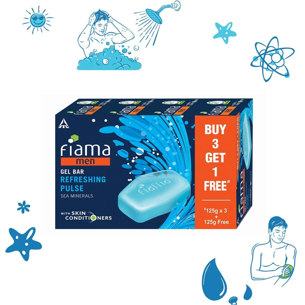 Fiama Men Refreshing Pulse Gel Bar 125g