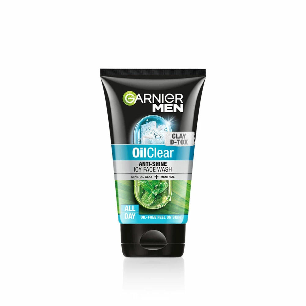 Garnier Men Oil Clear Clay D-Tox Deep Cleansing Icy Face Wash 100gm