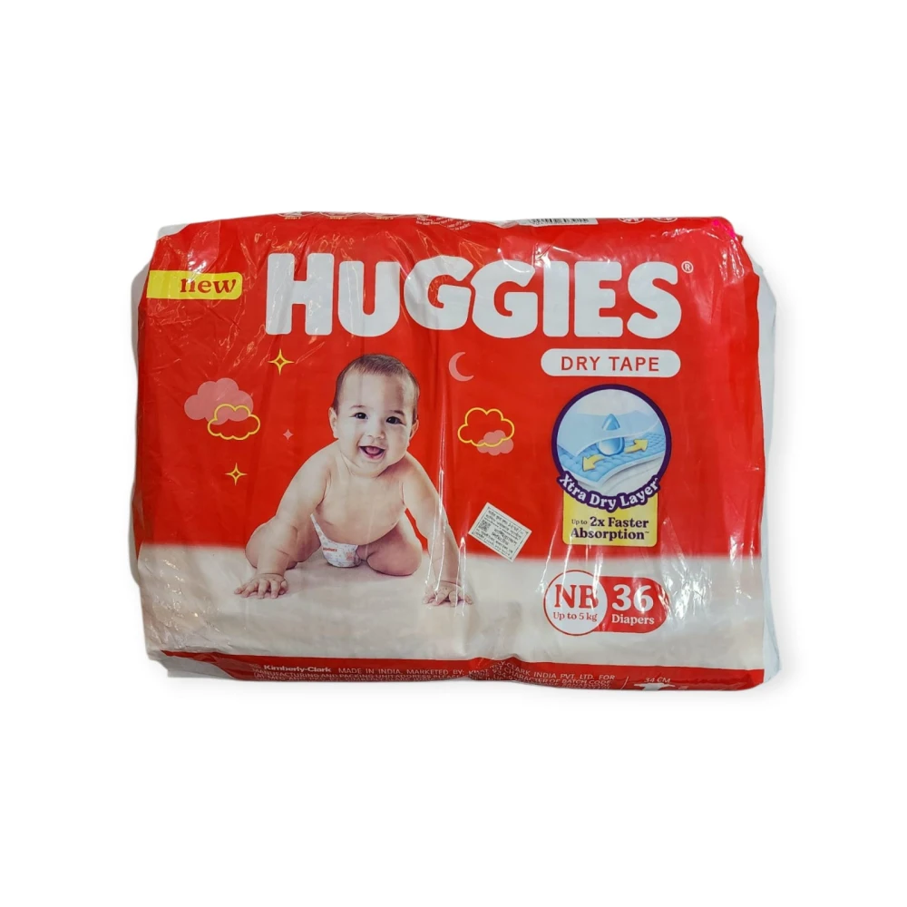 Huggies Dry Tape Diaper NB-36 Up To 5Kg