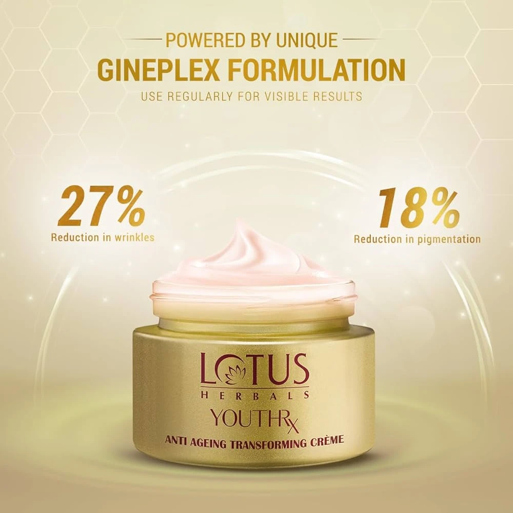 Lotus Herbals Youth Gineplex Compound Anti-Ageing Transforming Cream 50gm