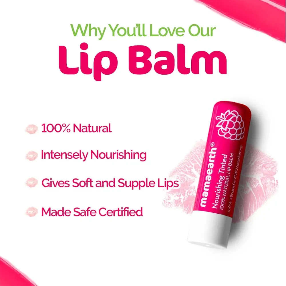 Mamaearth Nourushing Tinted Rasberry Lip Balm 4g