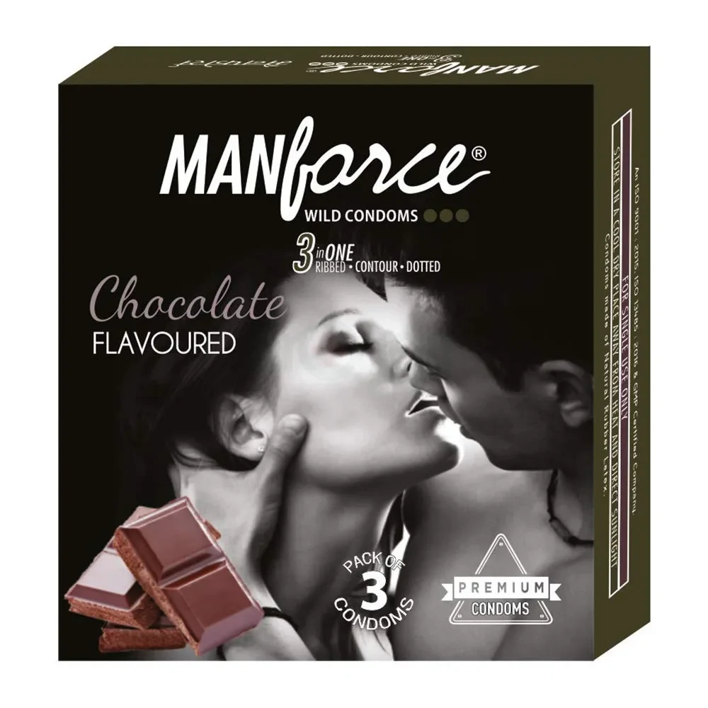 Man Force Chocolate Flavour 3pack Condoms