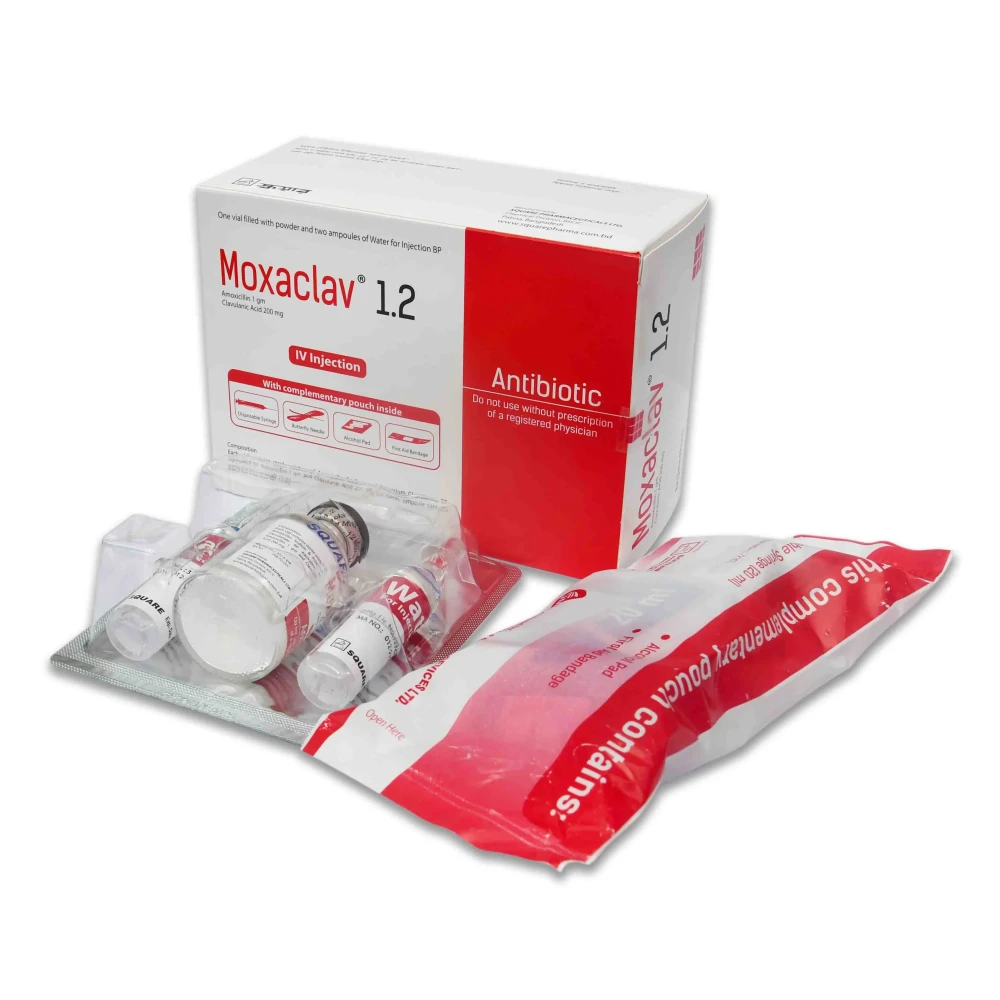 Moxaclav 1.2 IV (1gm+200mg)/20ml Injection