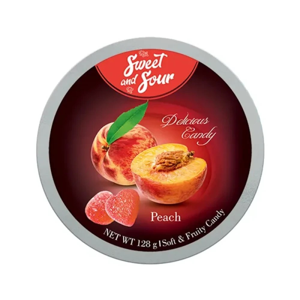 Mrs Sweet And Mr Sour Peach Soft Candy 128g