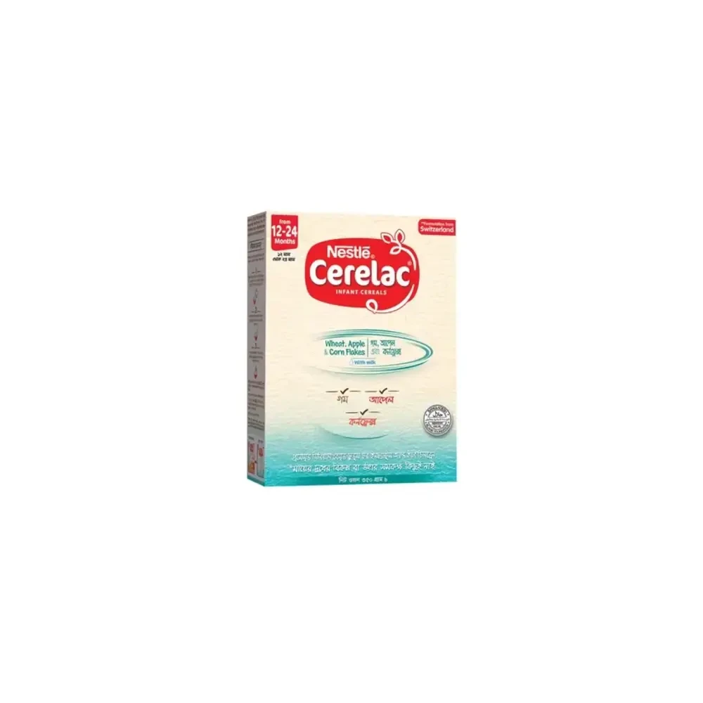 Nestle Cerelac Wheat Apple & Corn Flakes with Milk (12-24m) 350g
