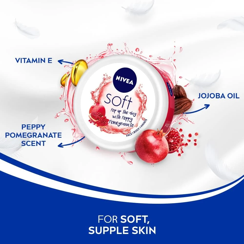 Nivea Soft Pomegrante Light Moisturizer Cream 100ml