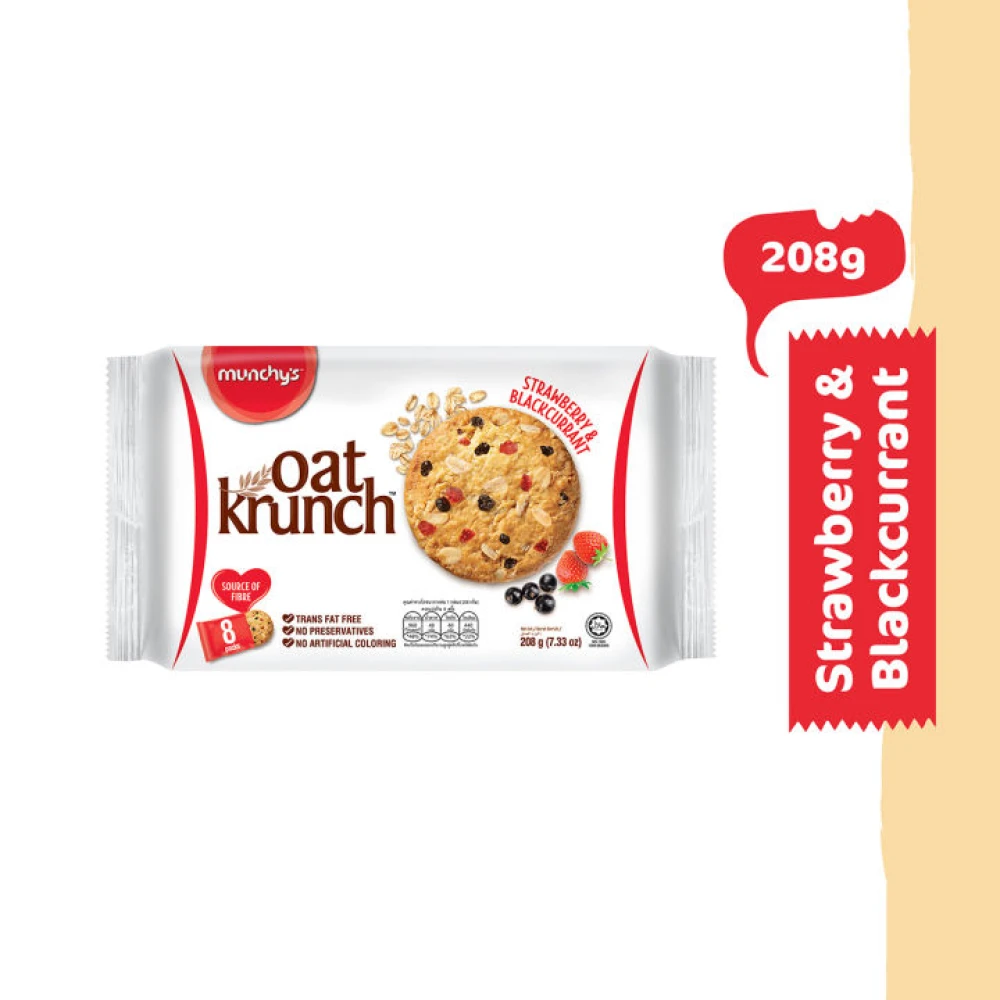 Munchy's Oat Krunch Strawberry & Blackcurrant 208g