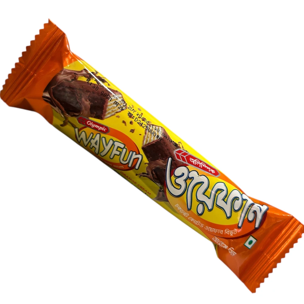 Olympic Wayfun Chocolate Coated Wafer Orange Cream 16g