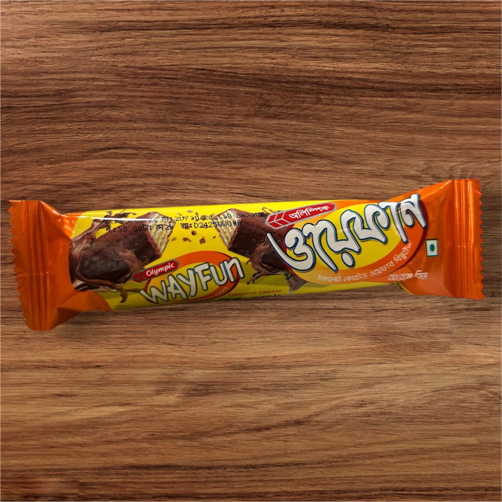 Olympic Wayfun Chocolate Coated Wafer Orange Cream 16g
