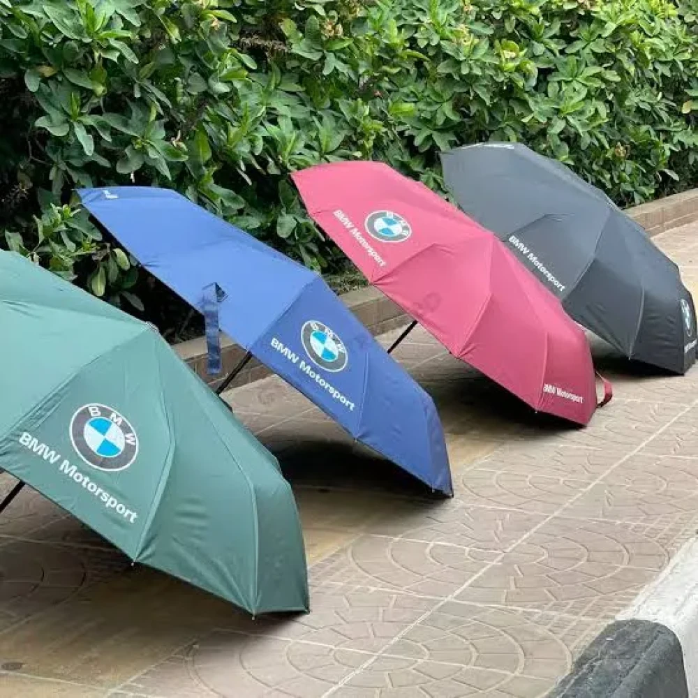 Premium BMW Umbrella 12 Ribs 3 Folding Fully Automatic