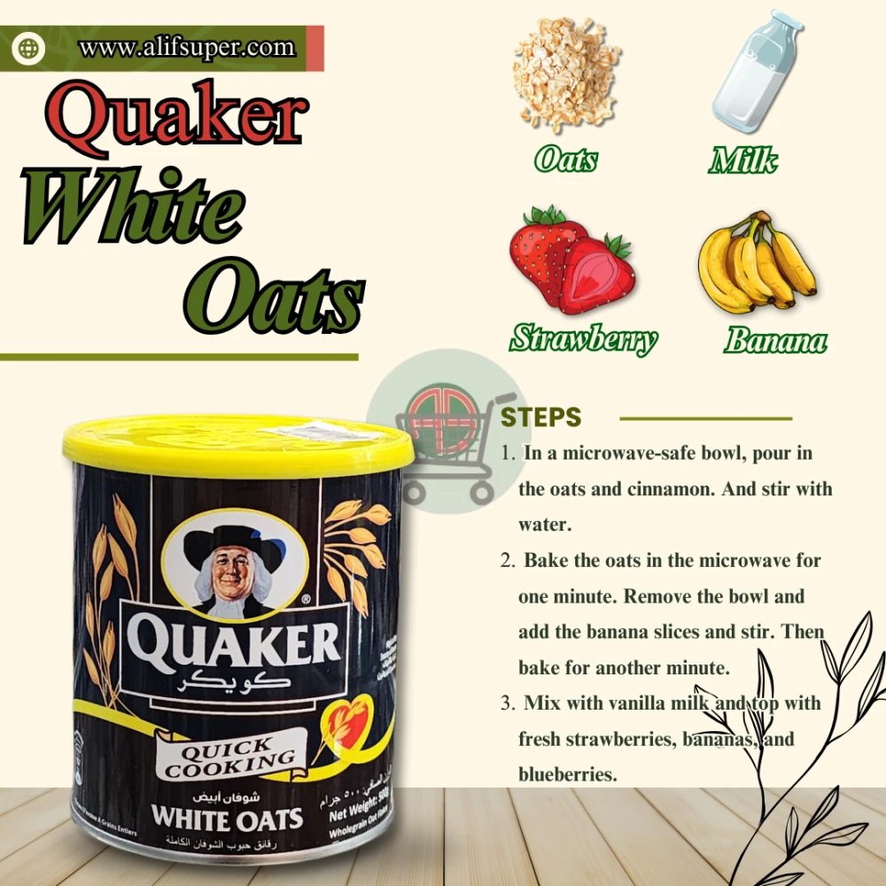 Quaker Quick Cooking White Oats 500g