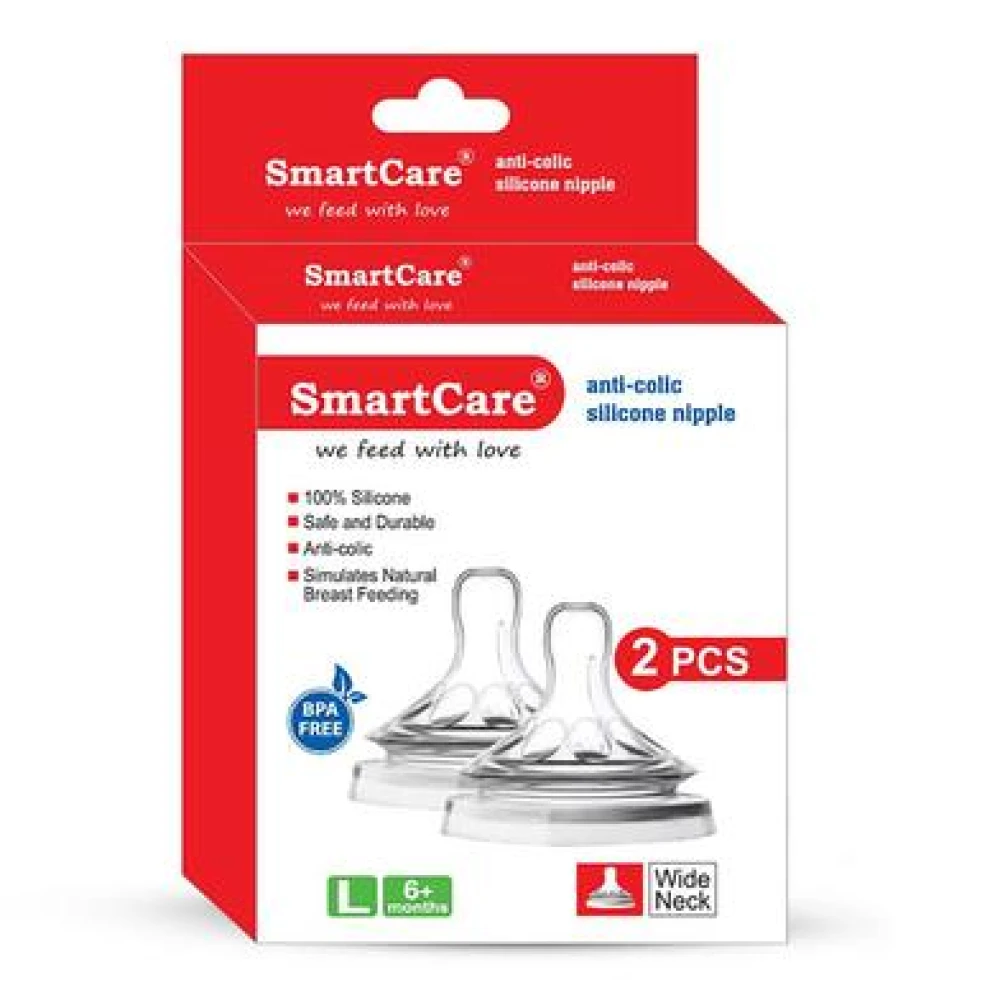 Smart Care Silicone Nipple Wid Neck 2 Pcs