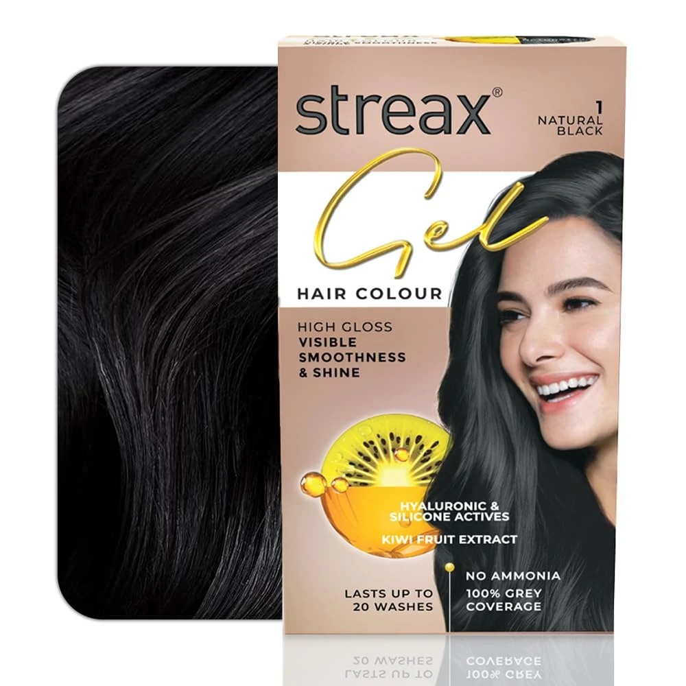 Streax Natural Black Gel Hair Colour 150ml