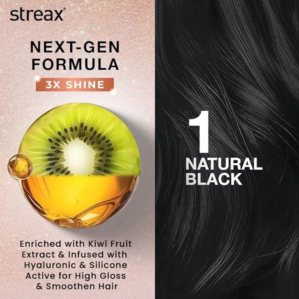 Streax Natural Black Gel Hair Colour 150ml