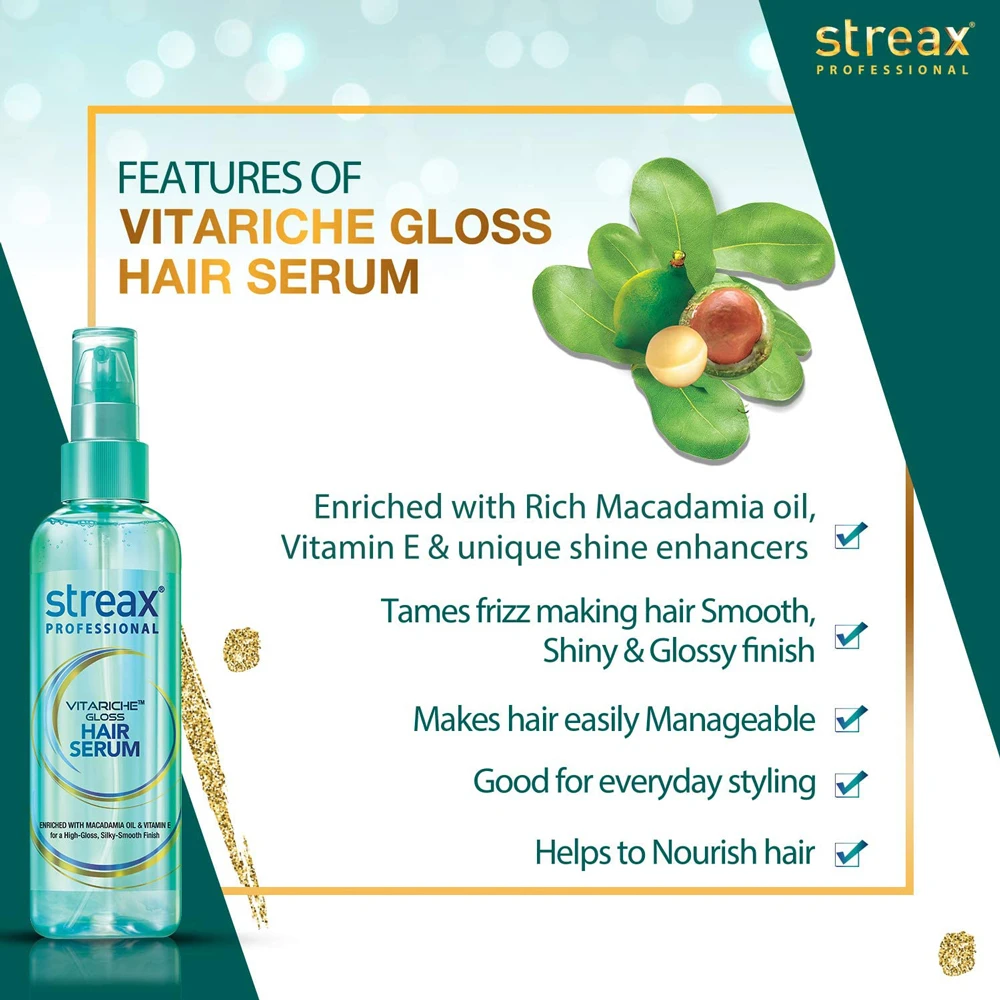 Streax Professional Vitariche Gloss Hair Serum 115ml