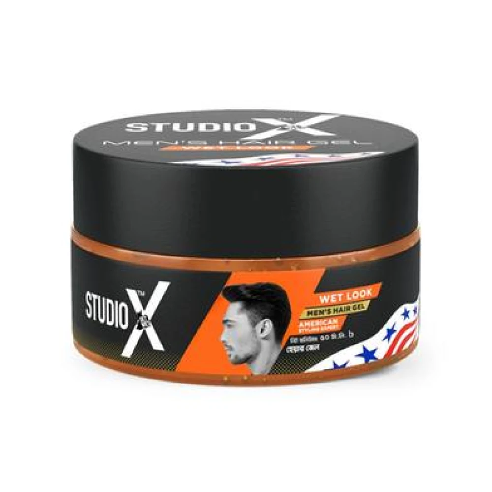 Studio X  Wet Look Hold Men's Hair Gel 50ml