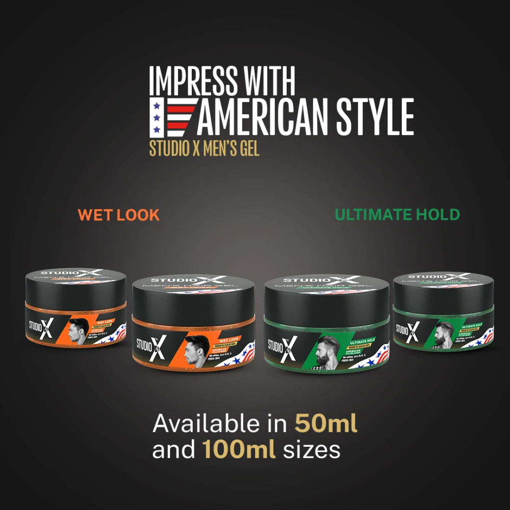 Studio X  Wet Look Hold Men's Hair Gel 50ml