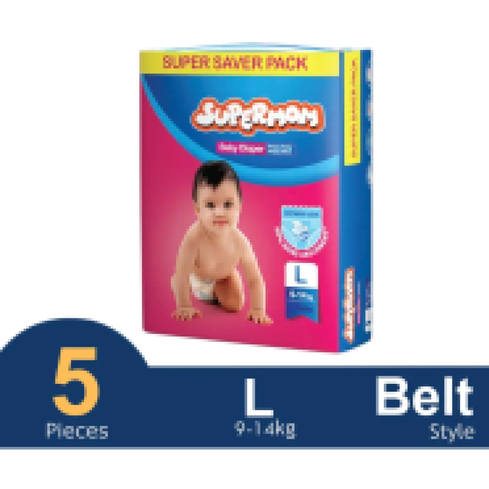 Supermom Baby Diaper- Large ( 9-14 ) kg - 5 Pcs