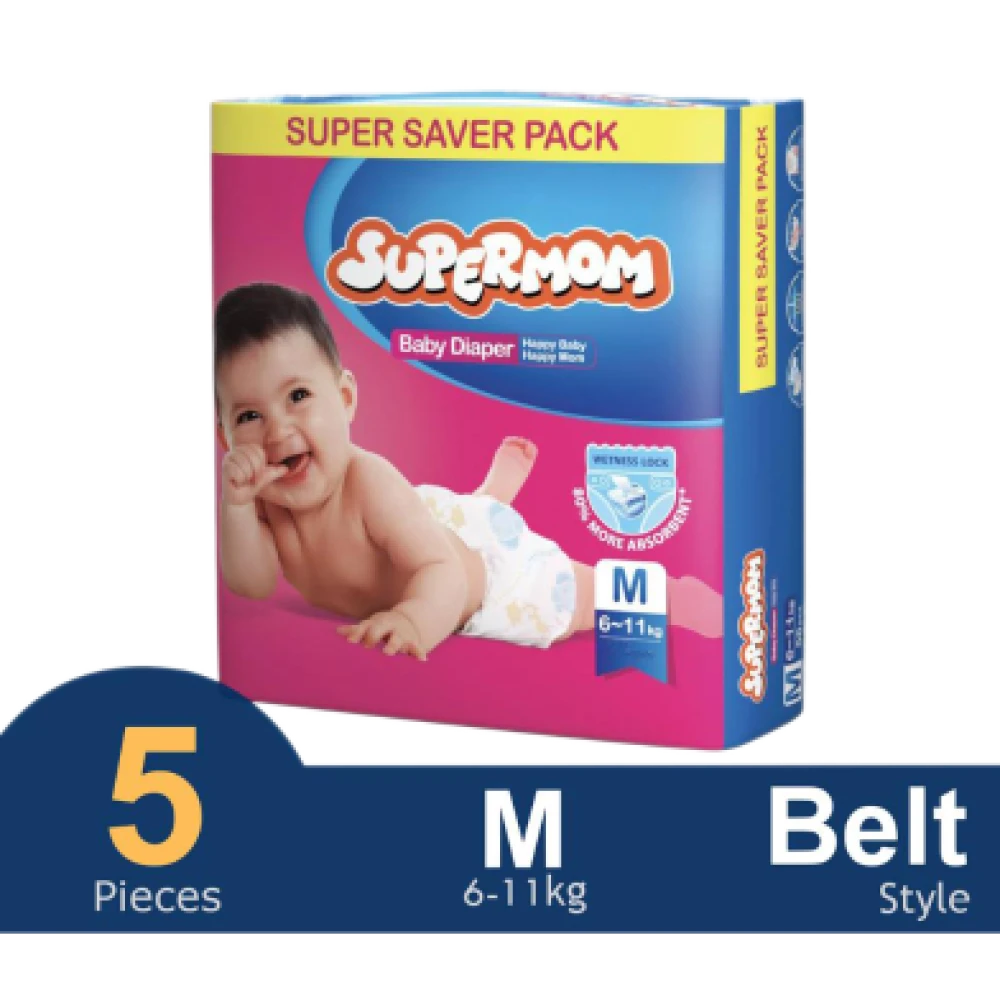 Supermom Baby Diaper M (6-11kg) 5Pcs