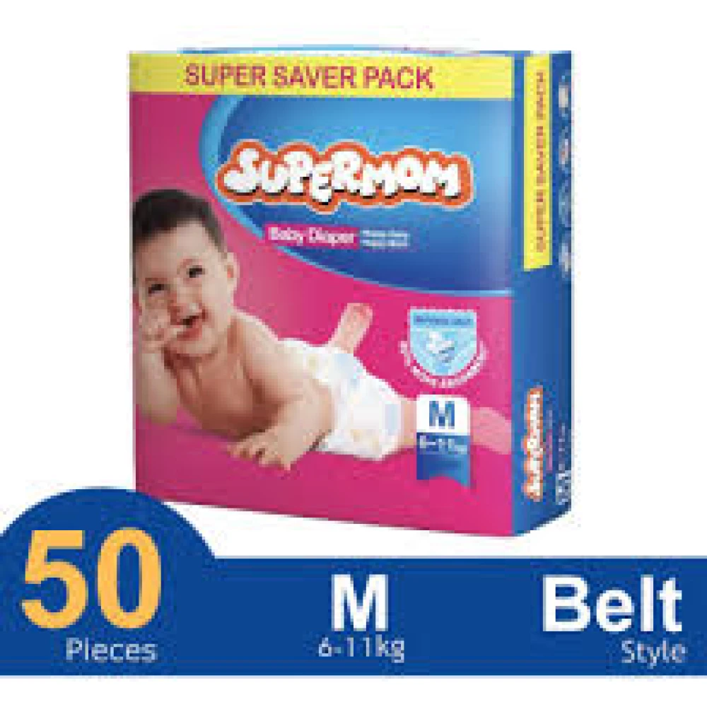 Supermom Belt System Baby Diaper (M Size) (6-11kg) (50pcs)