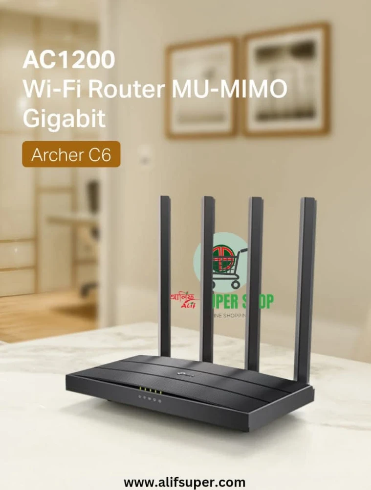 TP-Link Archer C6 AC1200 Wireless Dual Band MU-MIMO Gigabit Router