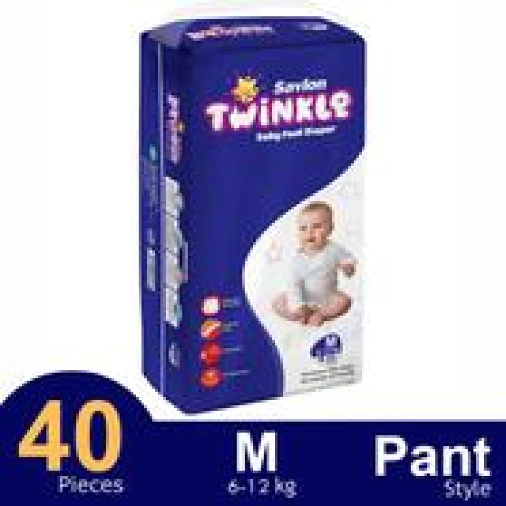 Twinkle Pant System Baby Diaper (M Size -6-12kg) 40pcs