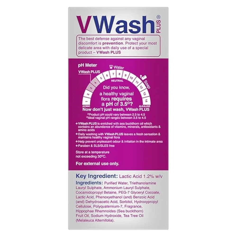 VWash Plus Expert Intimate Hygiene Liquid Wash 100ml