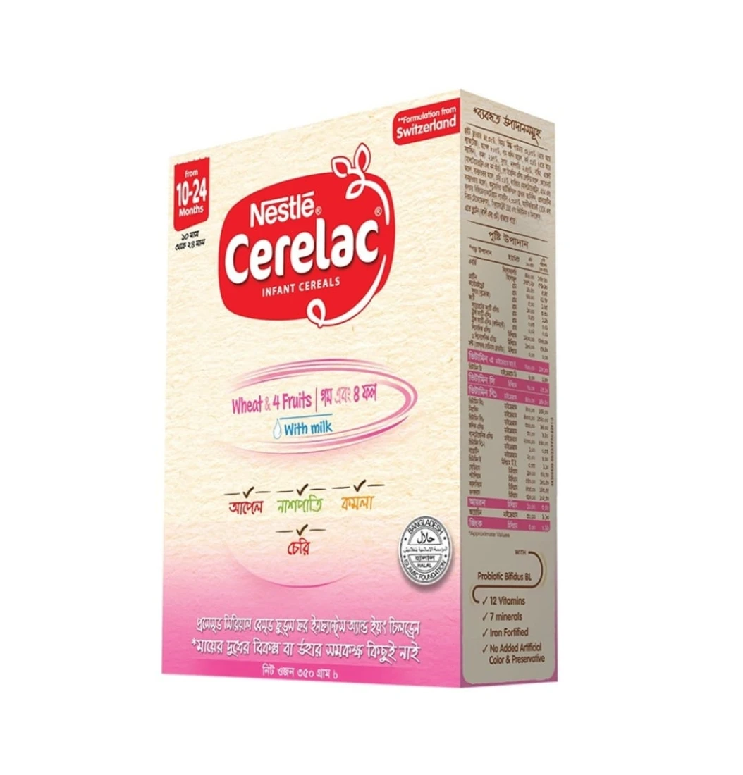 Nestle Cerelac Wheat & 4 Fruits (10-24m) 350g