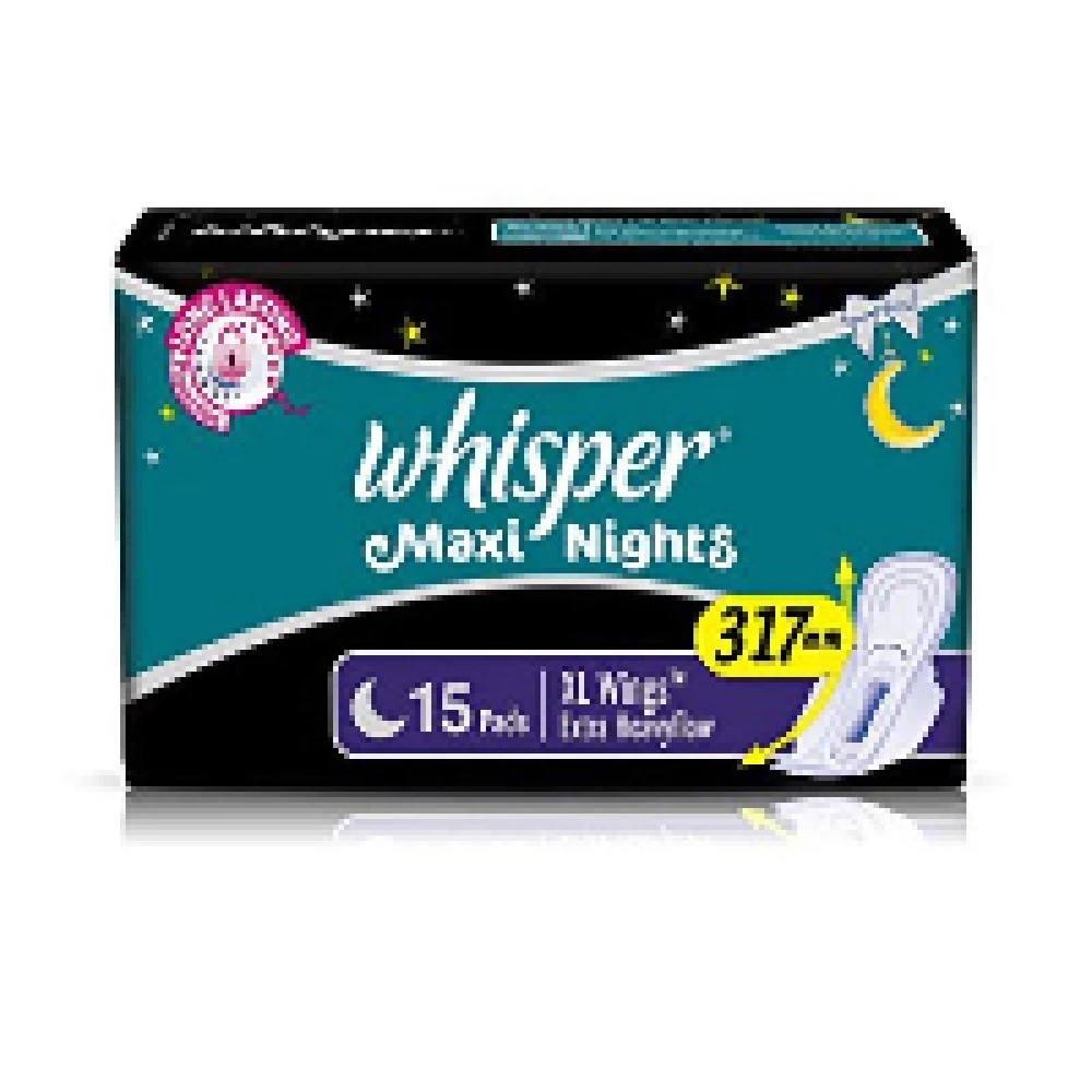 Whisper Maxi Nights Sanitary Pads - XL 15pcs