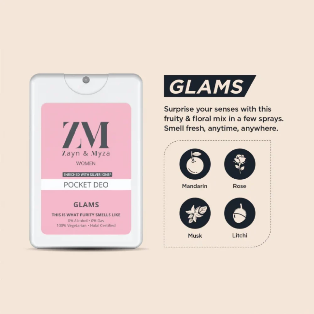 Zayn & Myza Glams Pocket Deodorant Spray for Her